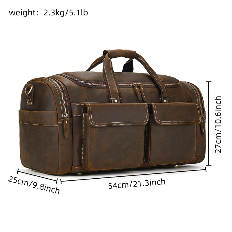 Johanna Wide Open Travel Duffel Bag - Dark Oak