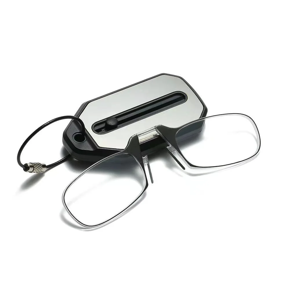 2024 Portable Keychain Legless Nose Clip Reading Glasses