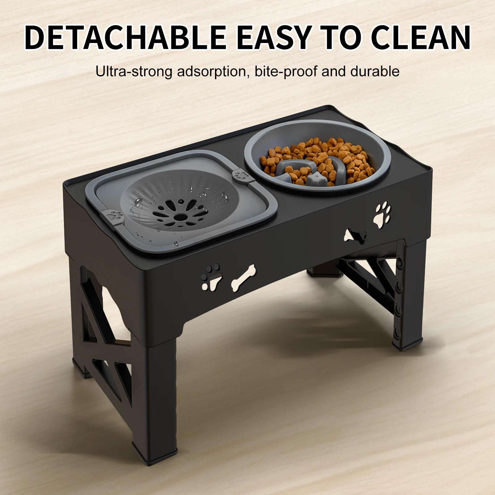 Adjustable Raised Pet Dog Slow Feeder