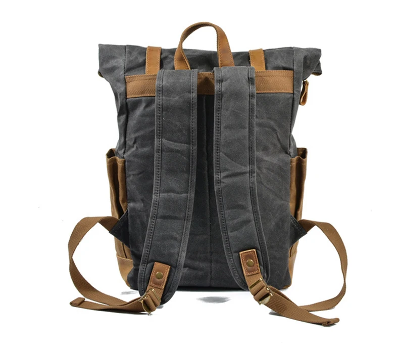 Backpack Roll-top - Canvas Leather