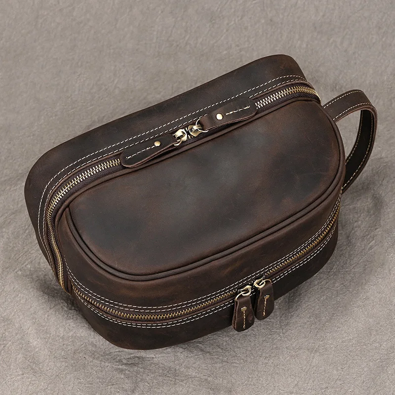 Large Toiletry Bag Made Of Premium Leather
