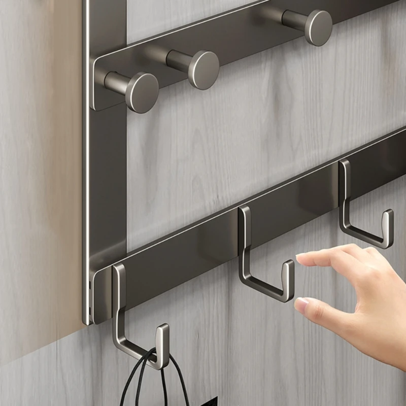Bathroom Over The Door Hooks Coat Hanging Rack 13 Hooks Punch-free Bag Hanger