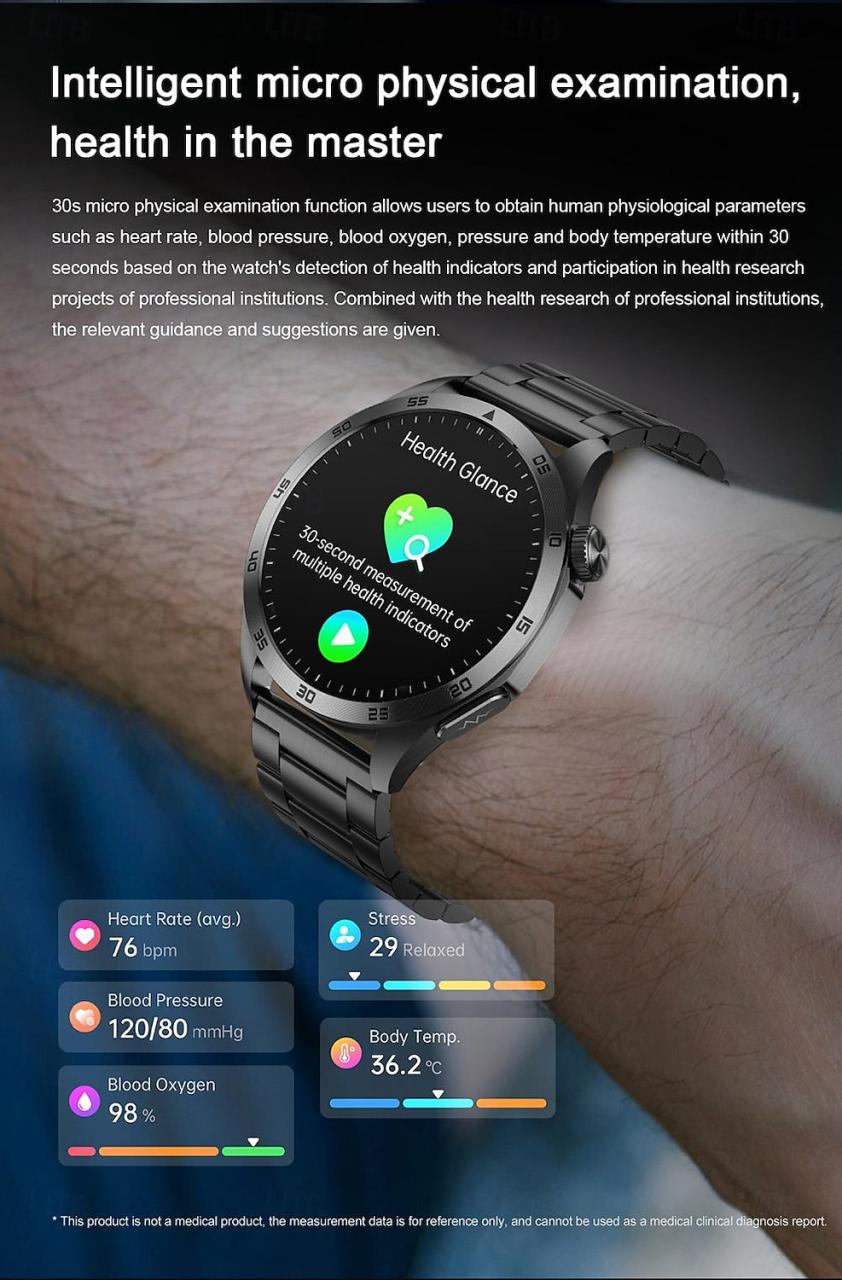 2024 New Blood Glucose Smart Watch Ecg Monitoring Blood Pressure Body Temperature Smartwatch