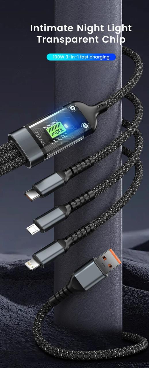 3 In 1 100w Fast Charging Cable
