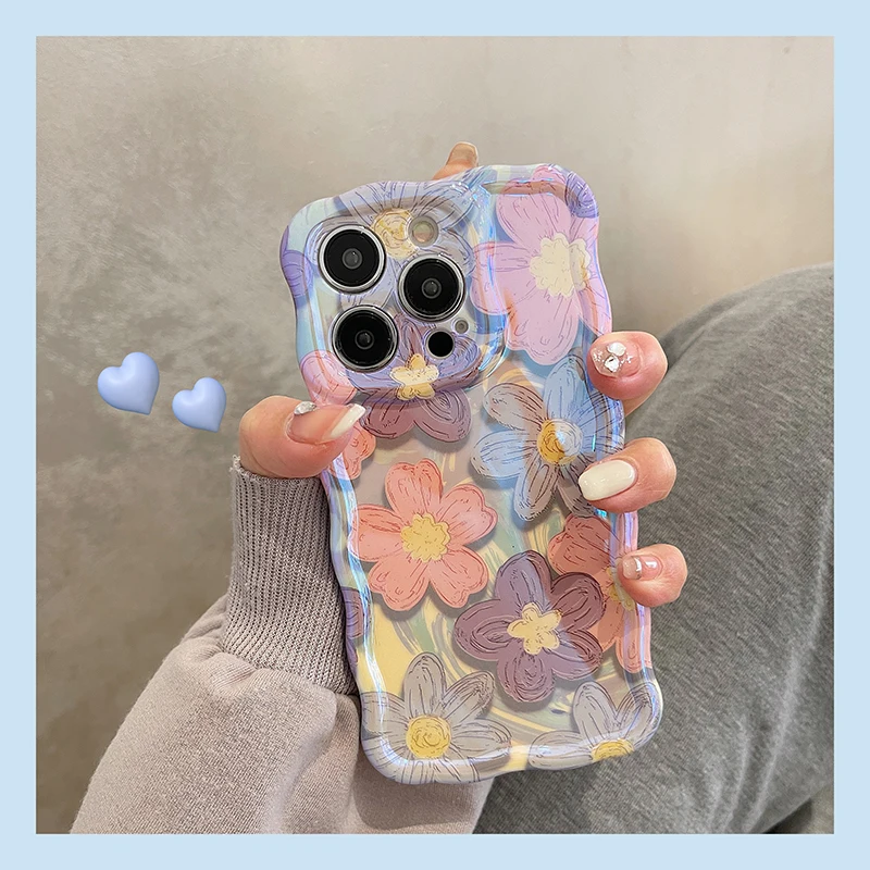 Colorful Floral Wavy Iphone Case