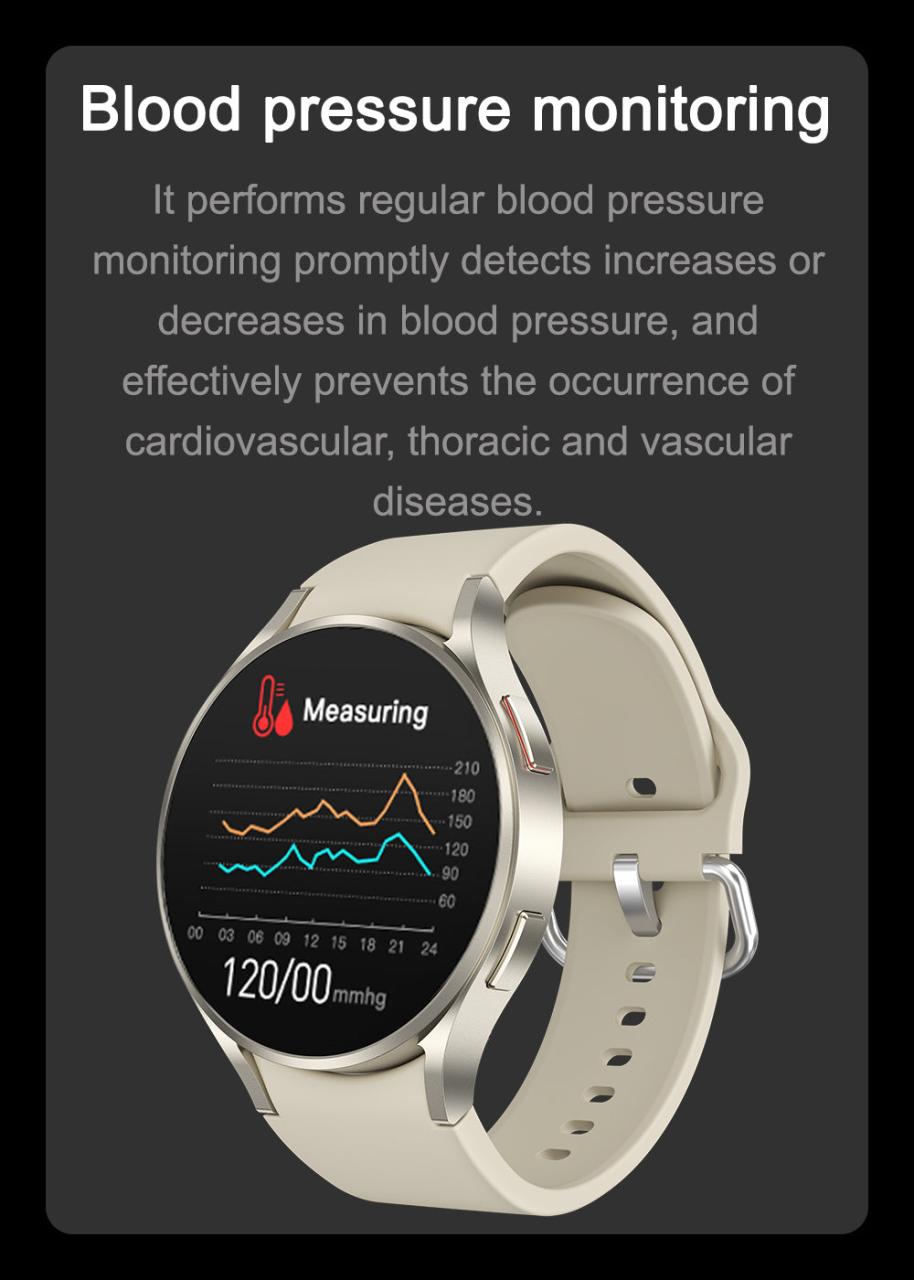 Blood Pressure Blood Oxygen Blood Sugar Monitoring, Voice Call Health Waterproof Smartwatch