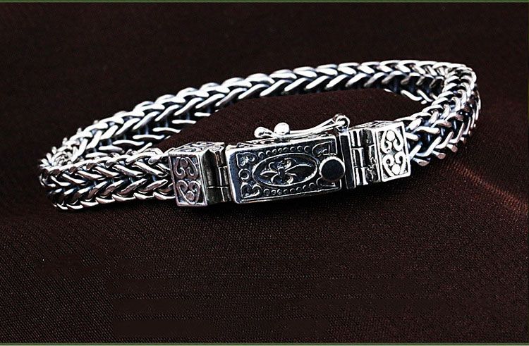 925 Silver Mens Vintage Personality Bracelet