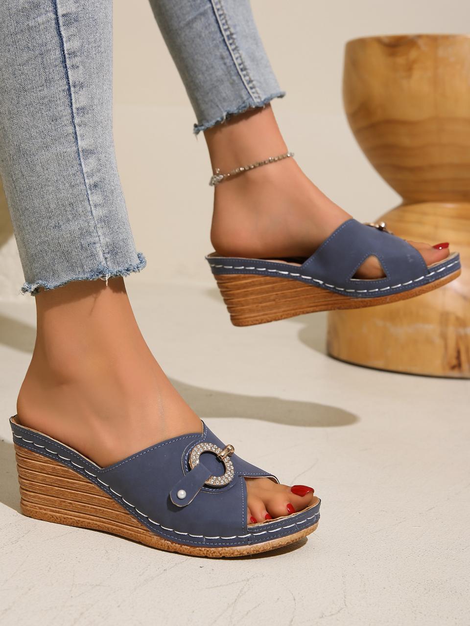 Chic Slip-on Platform Wedge Sandals For Women