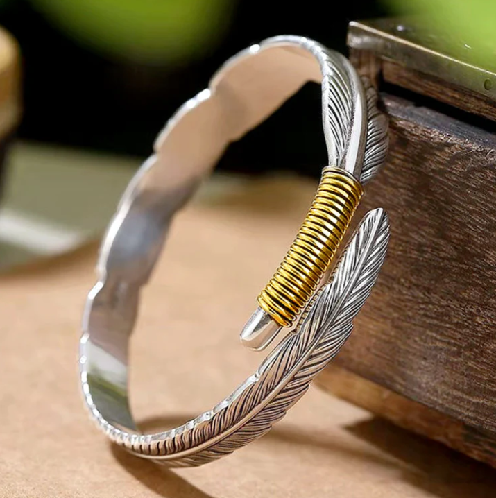 925 Silver Feather Bracelet