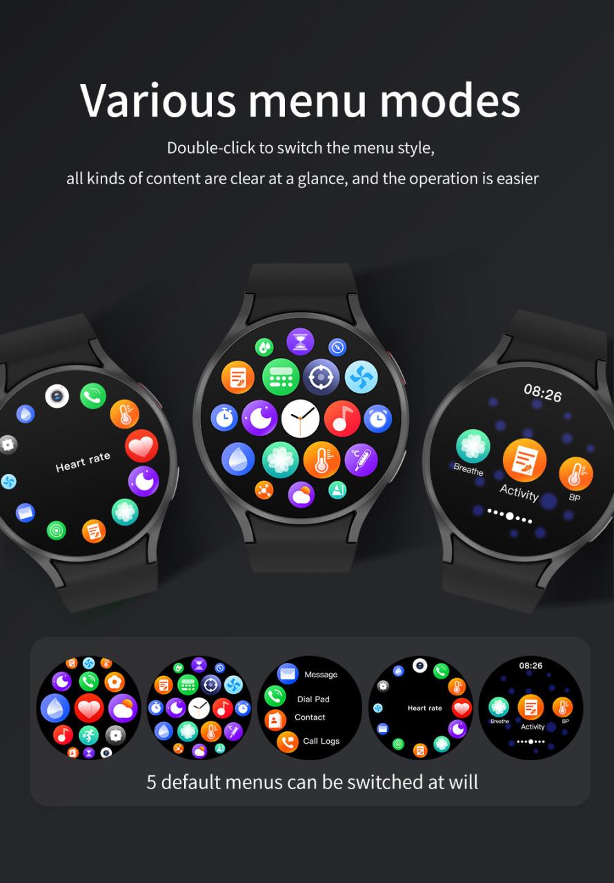 Blood Pressure Blood Oxygen Blood Sugar Monitoring, Voice Call Health Waterproof Smartwatch