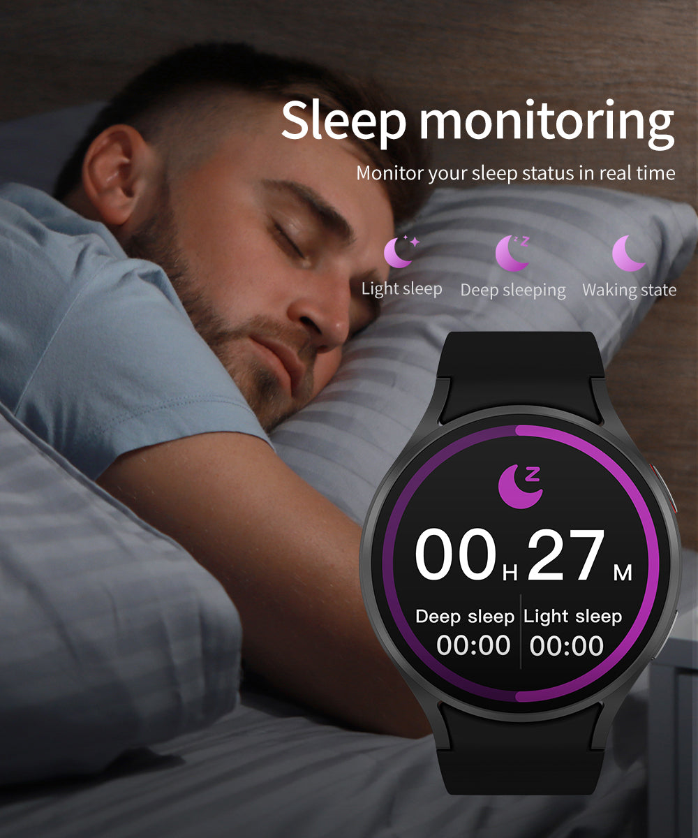 Blood Pressure Blood Oxygen Blood Sugar Monitoring, Voice Call Health Waterproof Smartwatch