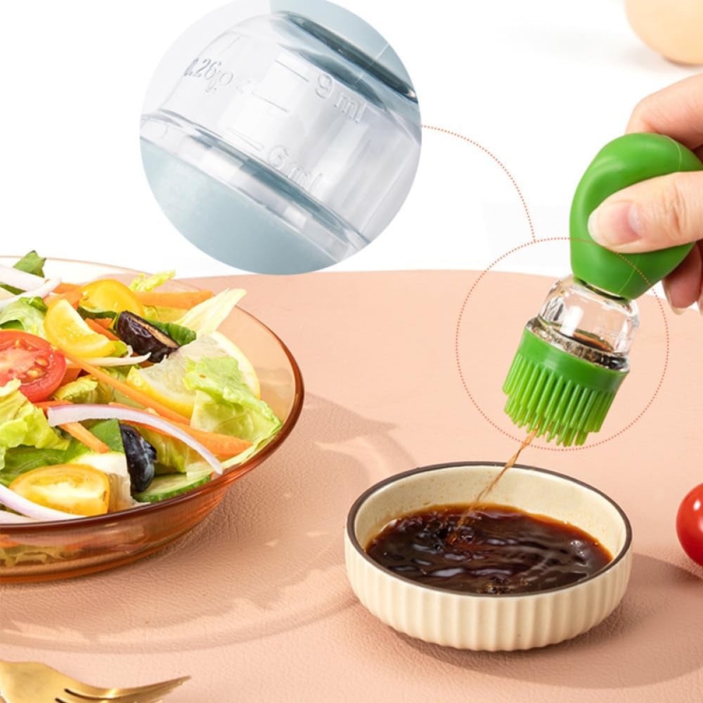 Brush Cover Integrated Kitchen Silicone Brush Oil Bottle