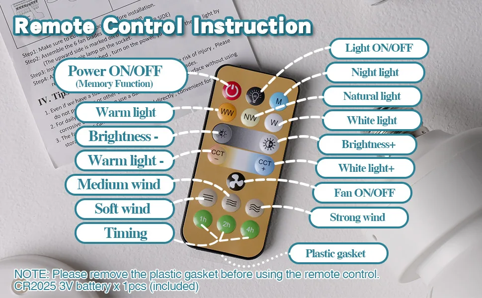 Bright Cool Ceiling Socket Fan & Light With Remote