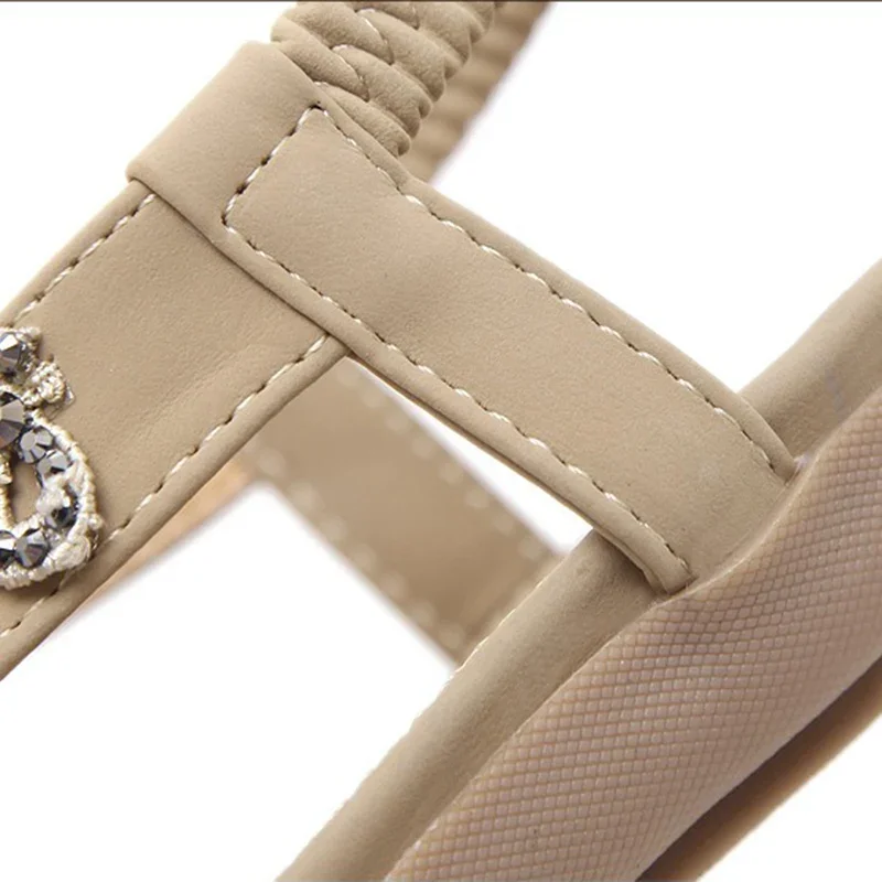 Bohemian™ Style Shiny Rhinestone Soft Sole Sandals For Women