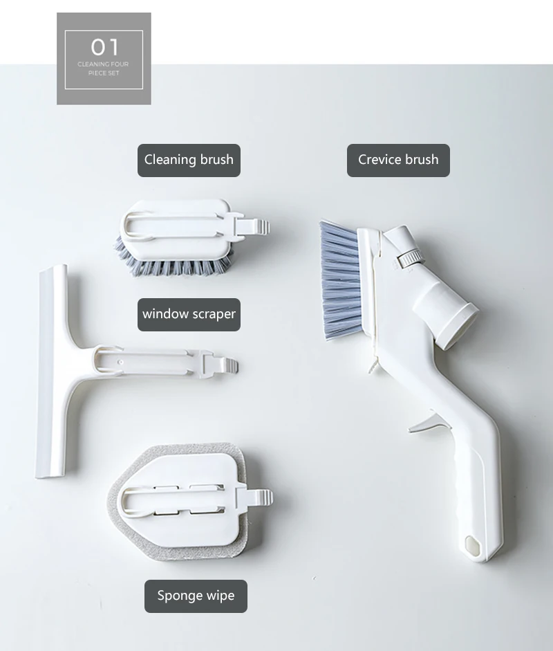 4-in-1 Bathroom Floor And Wall Cleaner Tool