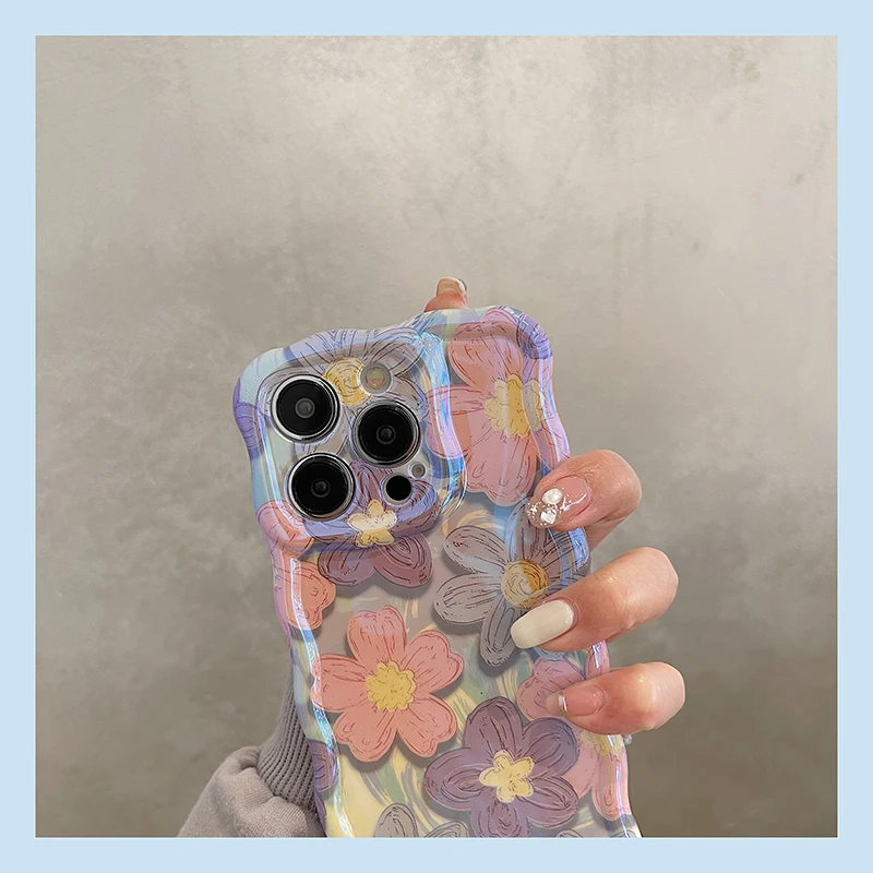 Colorful Floral Wavy Iphone Case