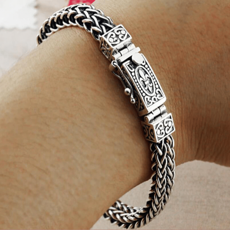 925 Silver Mens Vintage Personality Bracelet