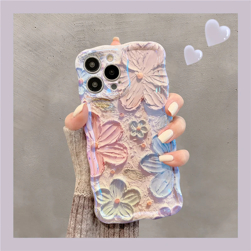Colorful Floral Wavy Iphone Case