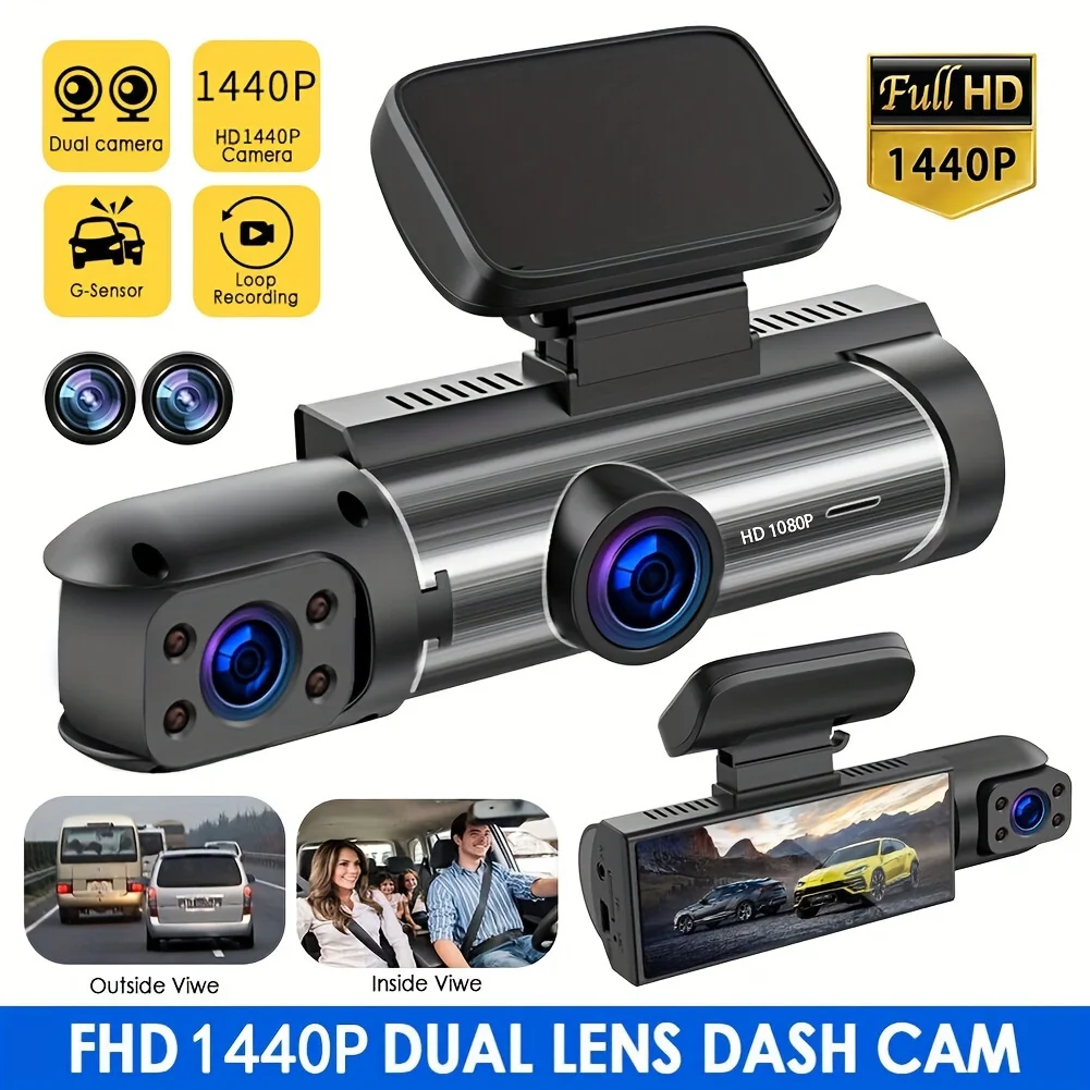 Dash Cam With 170° Wide-angle And 1080p Dual Lens