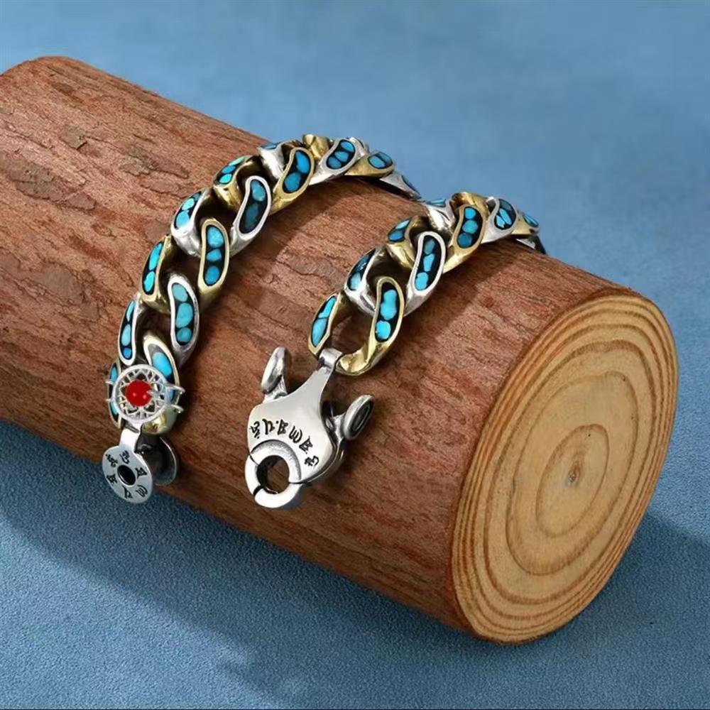 925 Silver Religious Vintage Gemstone Bracelet