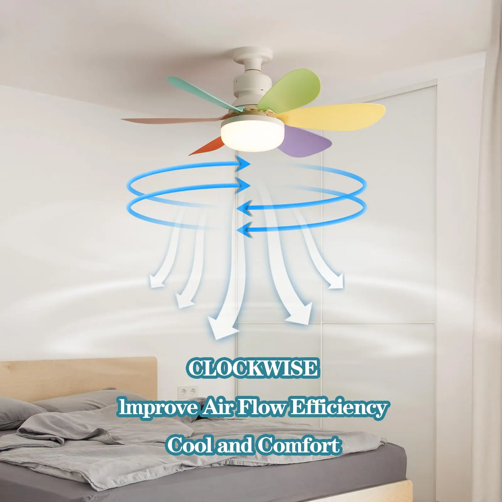 Bright Cool Ceiling Socket Fan & Light With Remote