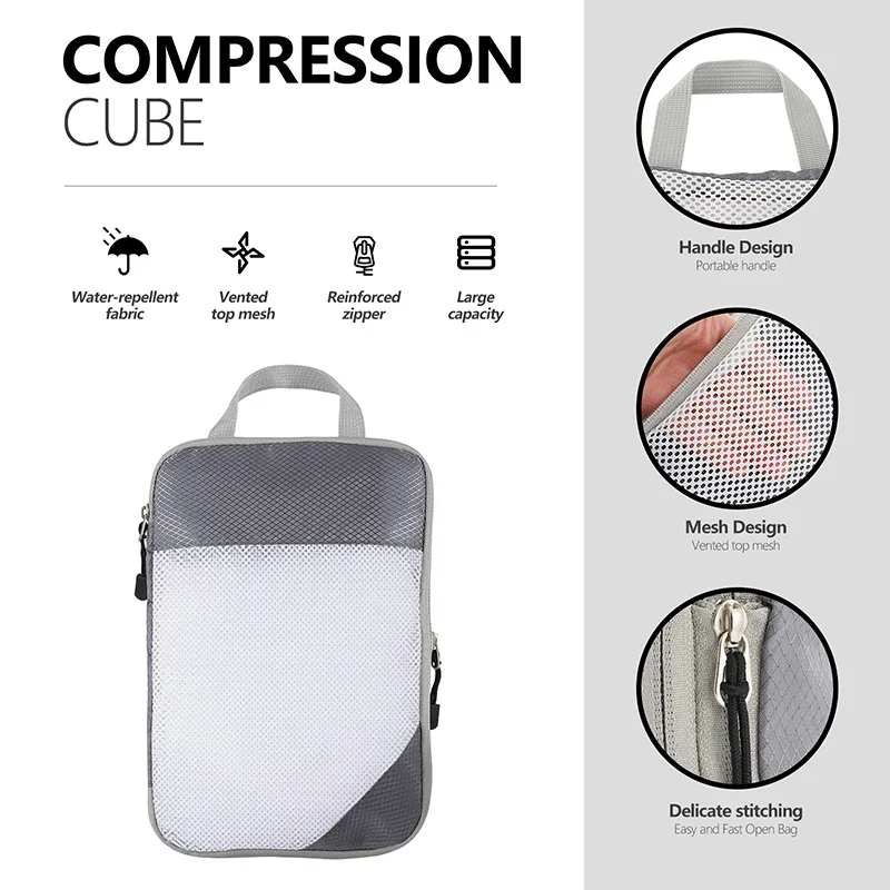 Expandable & Compression Packing Cubes – 6x Pcs