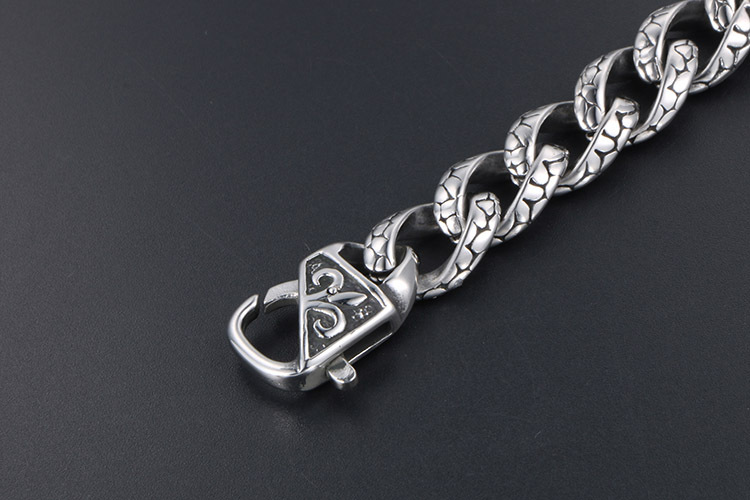 925 Silver Vintage Hip Hop Leopard Bracelet