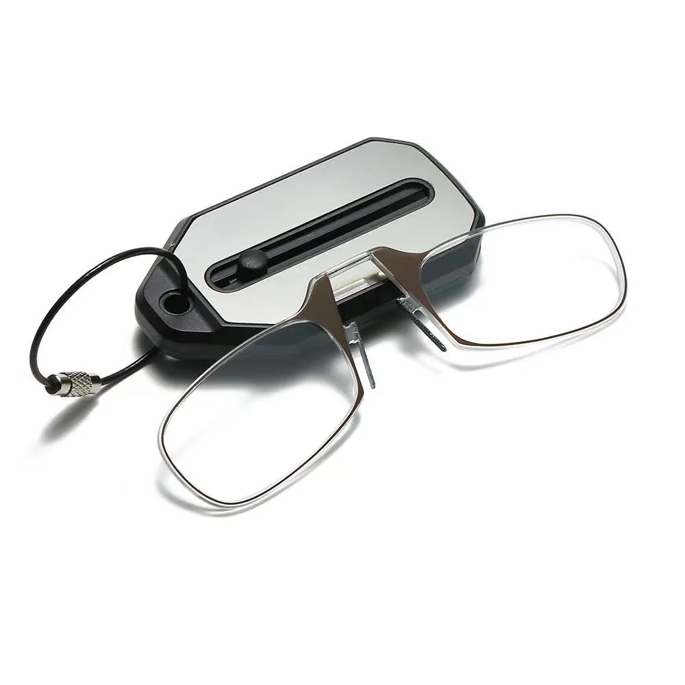 2024 Portable Keychain Legless Nose Clip Reading Glasses