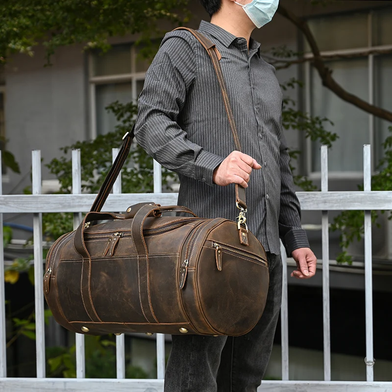Johanna Wide Open Travel Duffel Bag - Dark Oak