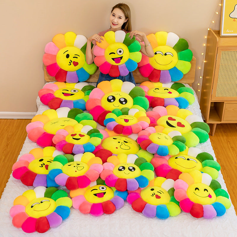Colorful Sunflower Plush Comfy Seat Cushion
