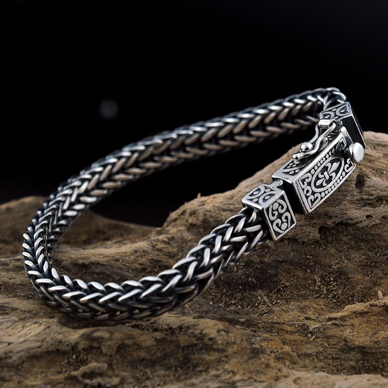 925 Silver Mens Vintage Personality Bracelet