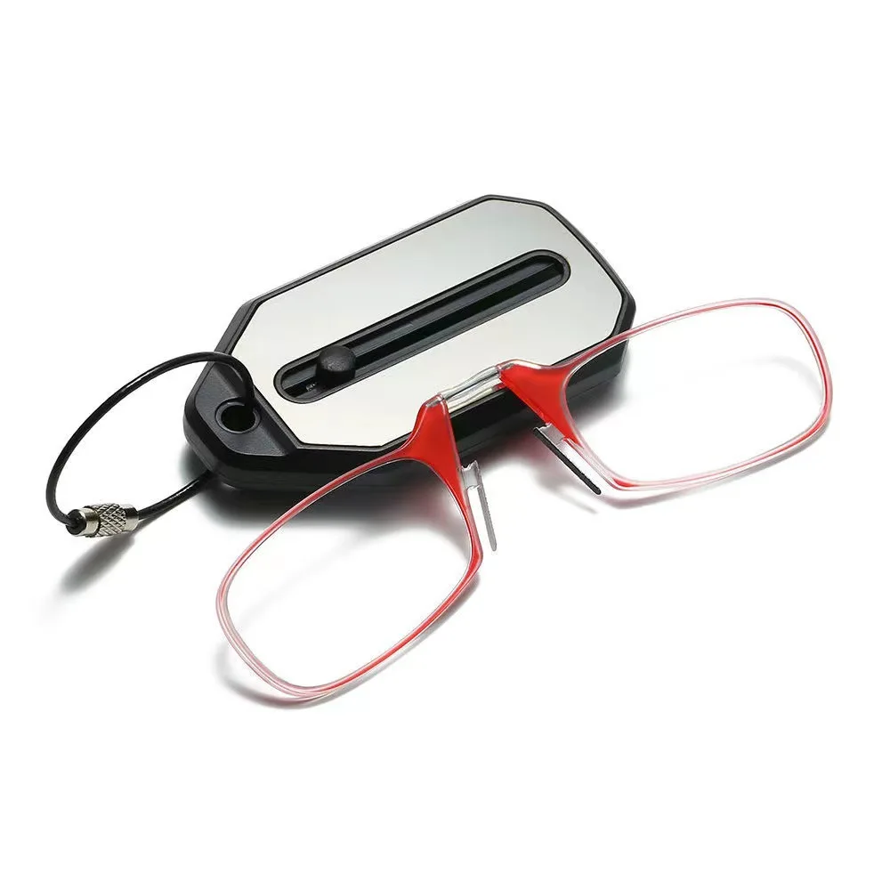 2024 Portable Keychain Legless Nose Clip Reading Glasses
