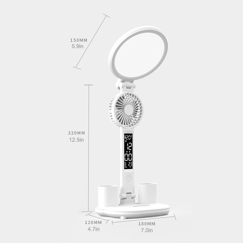 Desk Lamp Plug-in Led Fan Light Foldable Eye Protection Reading Night Light