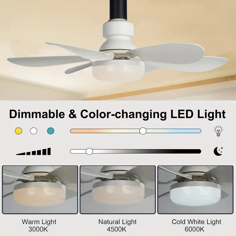 Bright Cool Ceiling Socket Fan & Light With Remote
