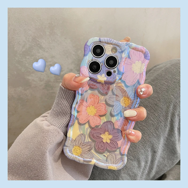 Colorful Floral Wavy Iphone Case