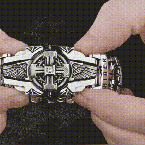 Armed Forces Destiny Stuggle Skull Interlock Silver Bracelet