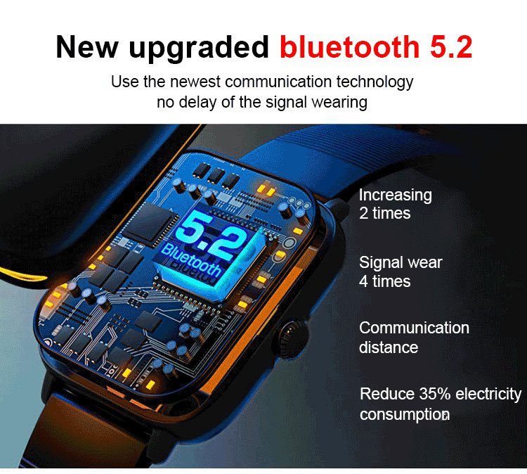 Chic All Day Monitoring Of Heart Rate,blood Sugar, And Blood Pressure Bluetooth Fashion Smartwatch