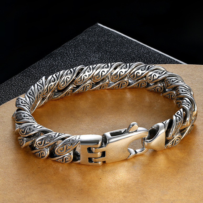 925 Silver Arabesque Buckle Bracelet