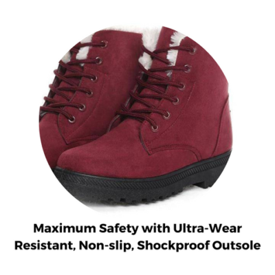 Anti-slip Waterproof Lace Up Snow Boots For Women