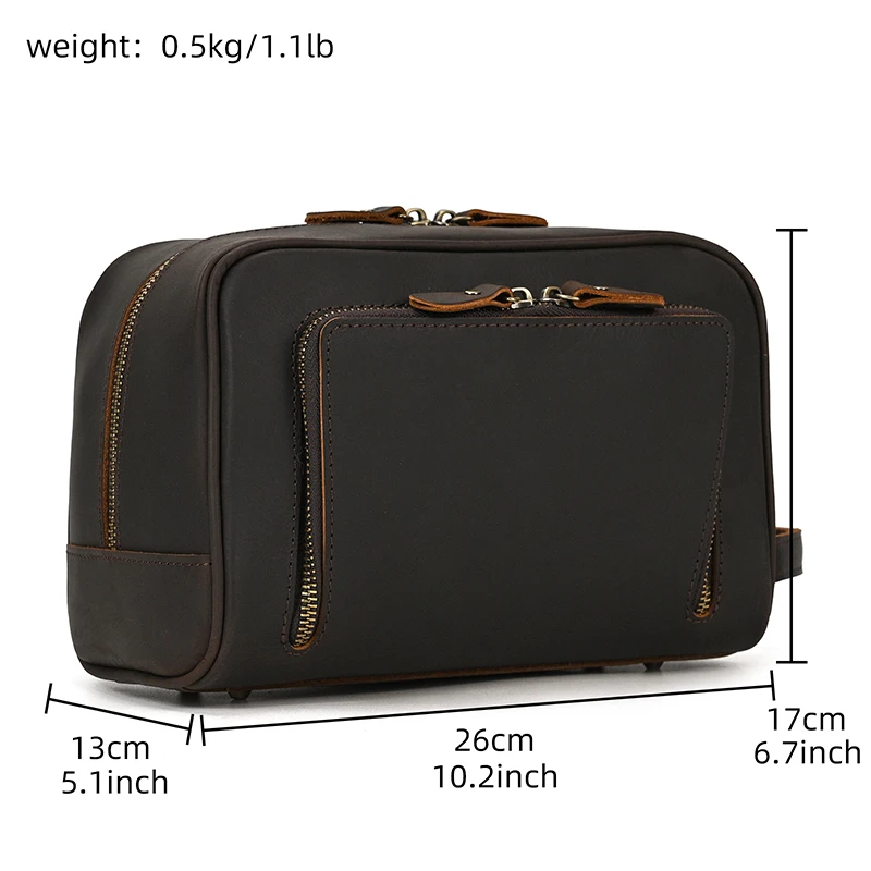 Large Toiletry Bag Made Of Premium Leather