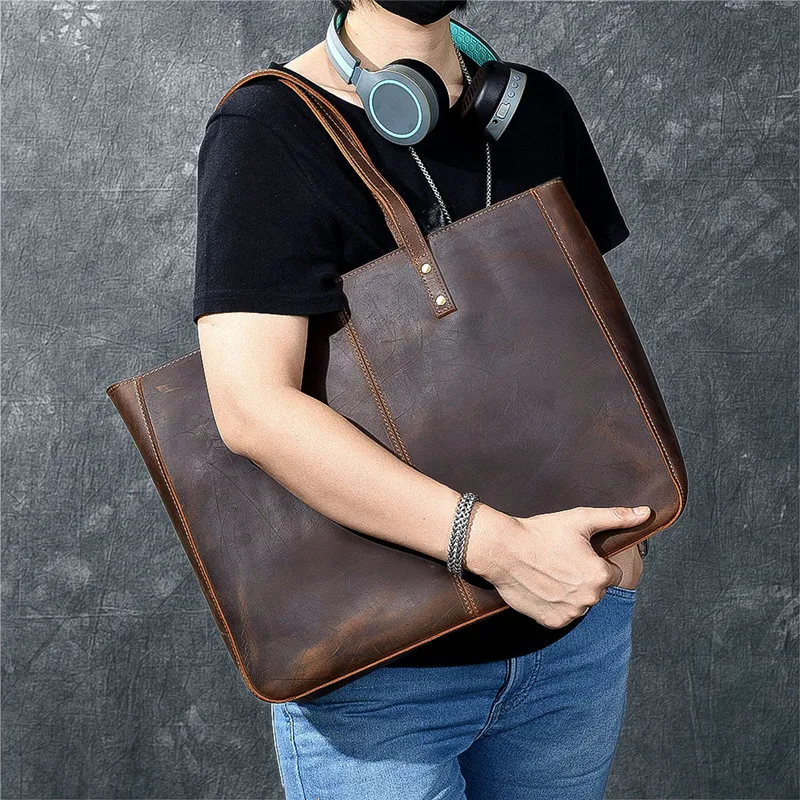 Leather Handbag Womens Shoulder Shopping Tote Bag
