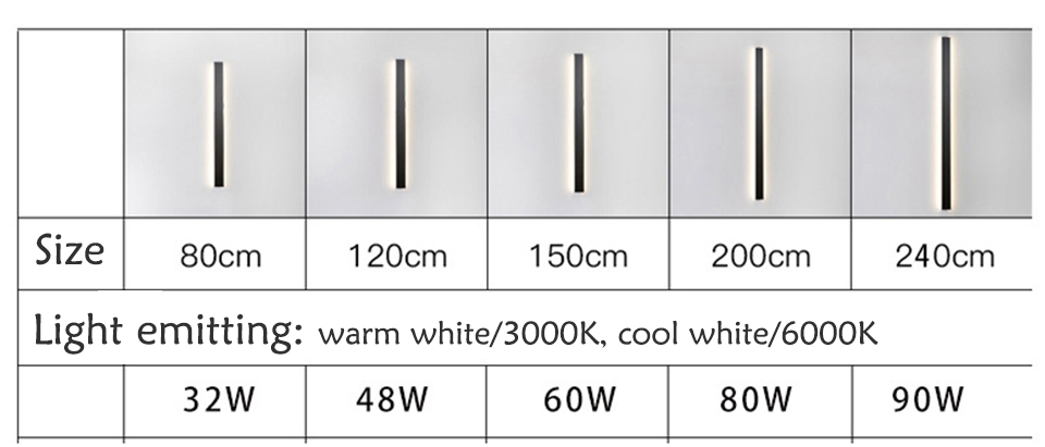 Long Strip Led Elegant Wall Lamp