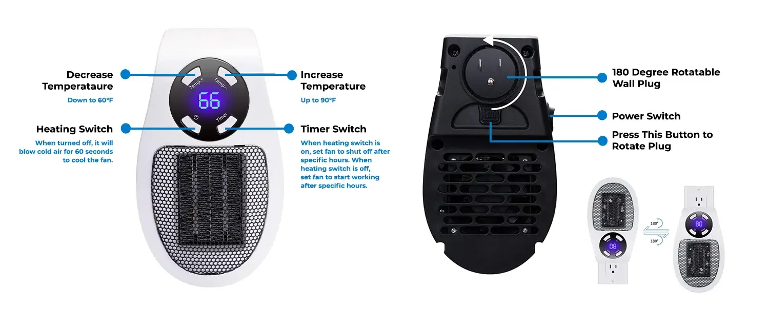 Heat Portable Electric Space Heater