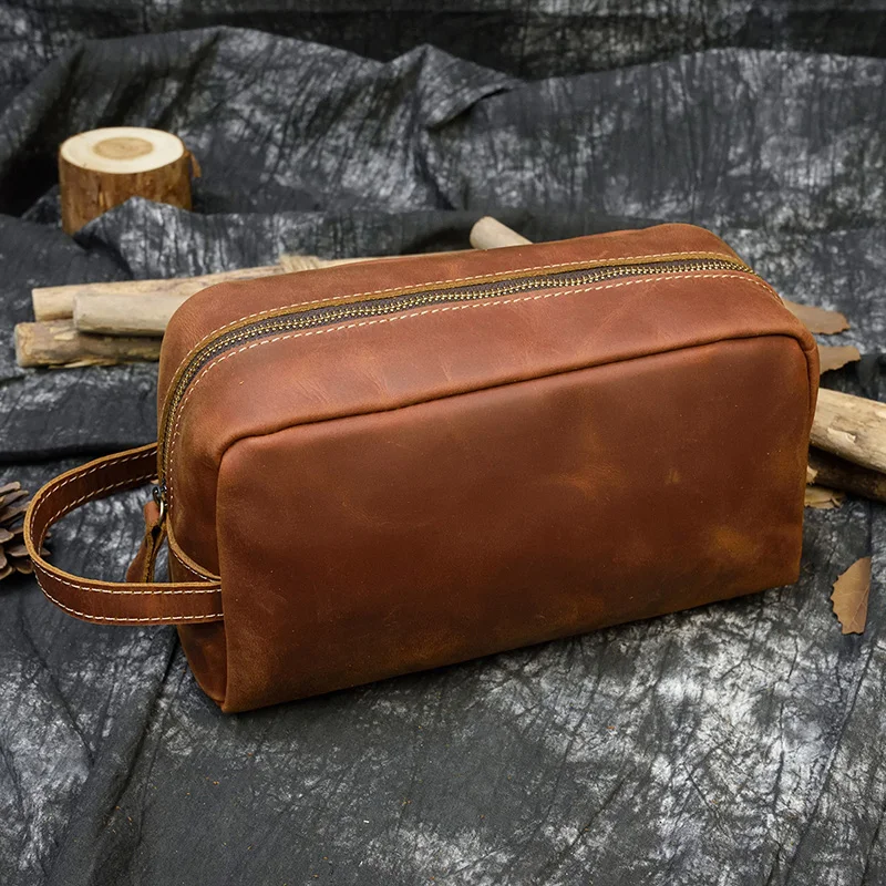 Large Toiletry Bag Made Of Premium Leather