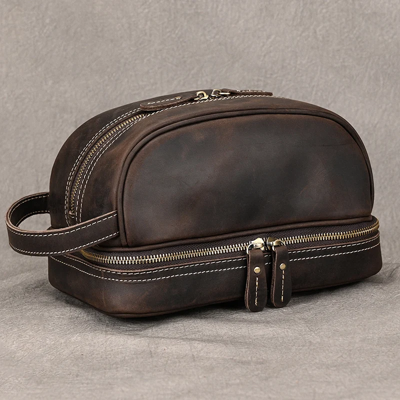 Large Toiletry Bag Made Of Premium Leather
