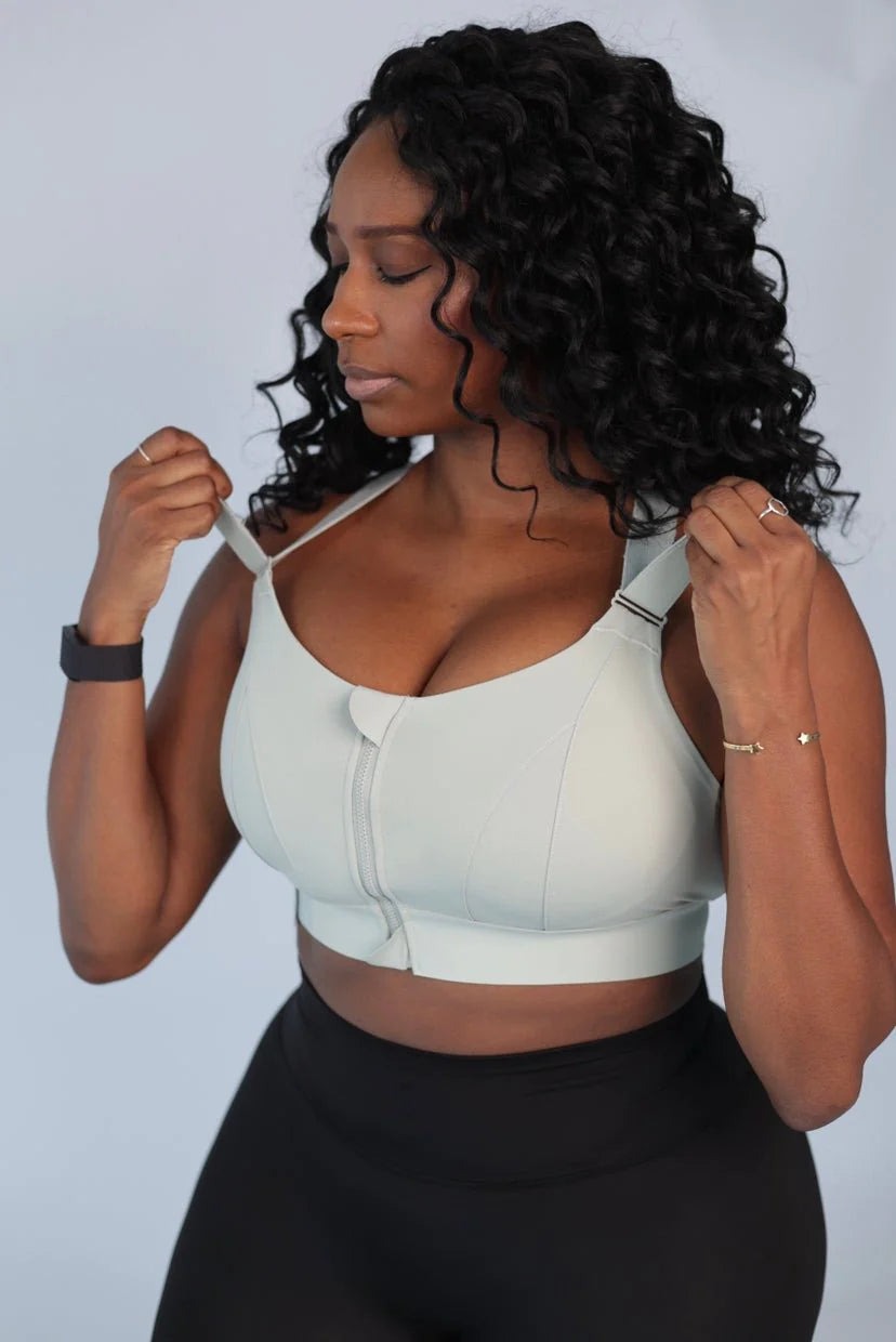 Last Day 49% Off – Wireless Supportive Adjustable Zip Front Sports Bra