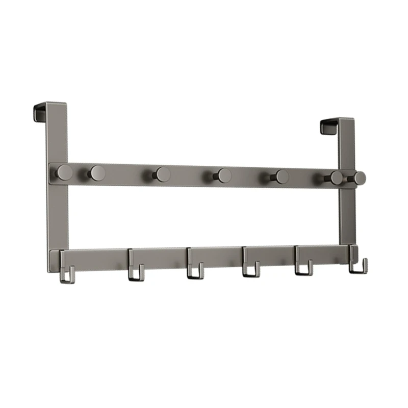 Bathroom Over The Door Hooks Coat Hanging Rack 13 Hooks Punch-free Bag Hanger