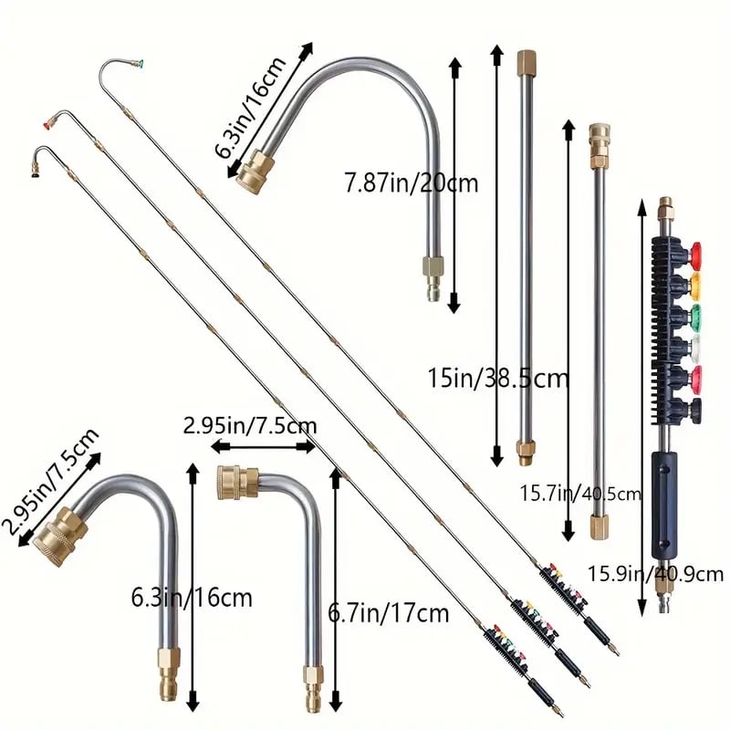 4000 Psi Telescoping High Pressure Washer Wand Set For Gutter & Roof Drainage & Walls Cleaning
