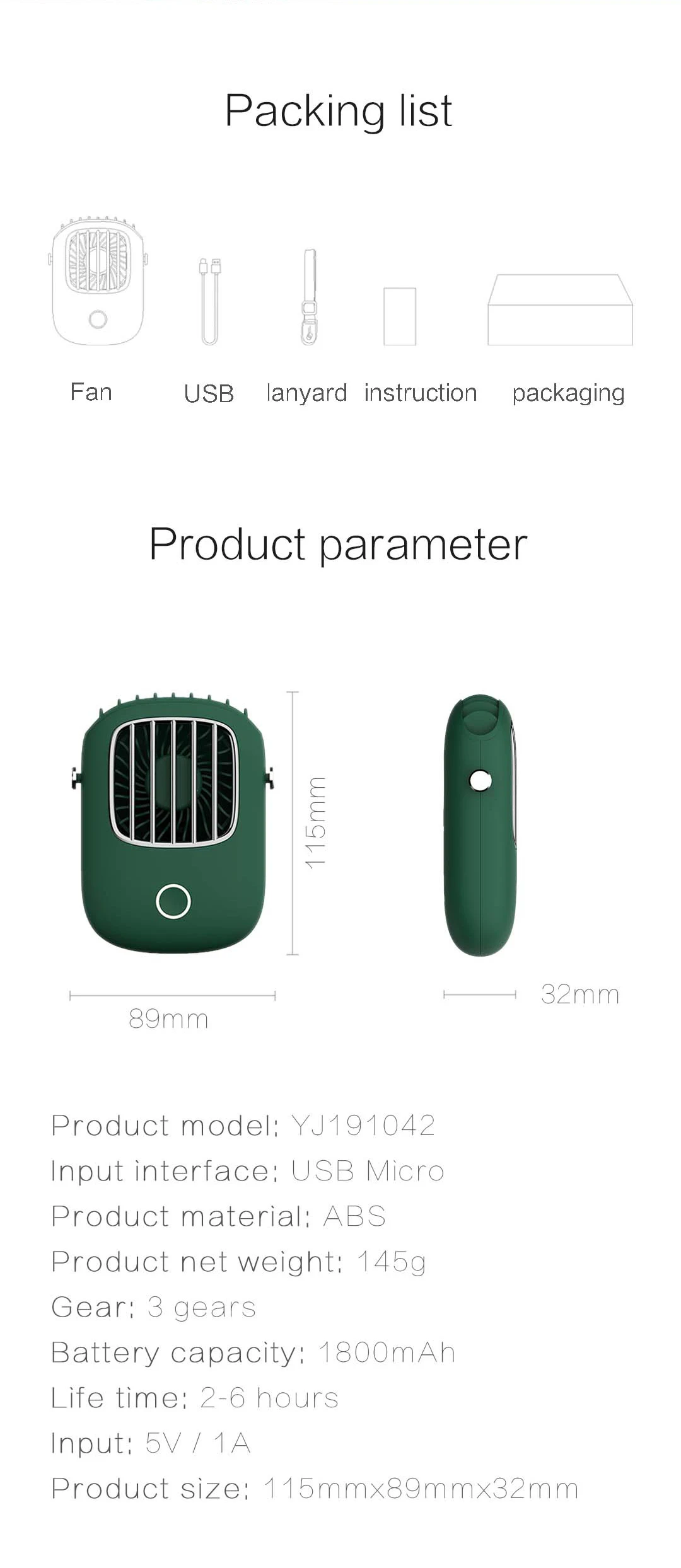 2024 Portable Neck Fan