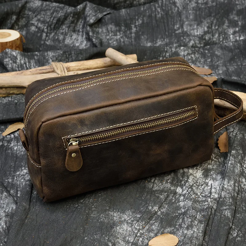 Large Toiletry Bag Made Of Premium Leather